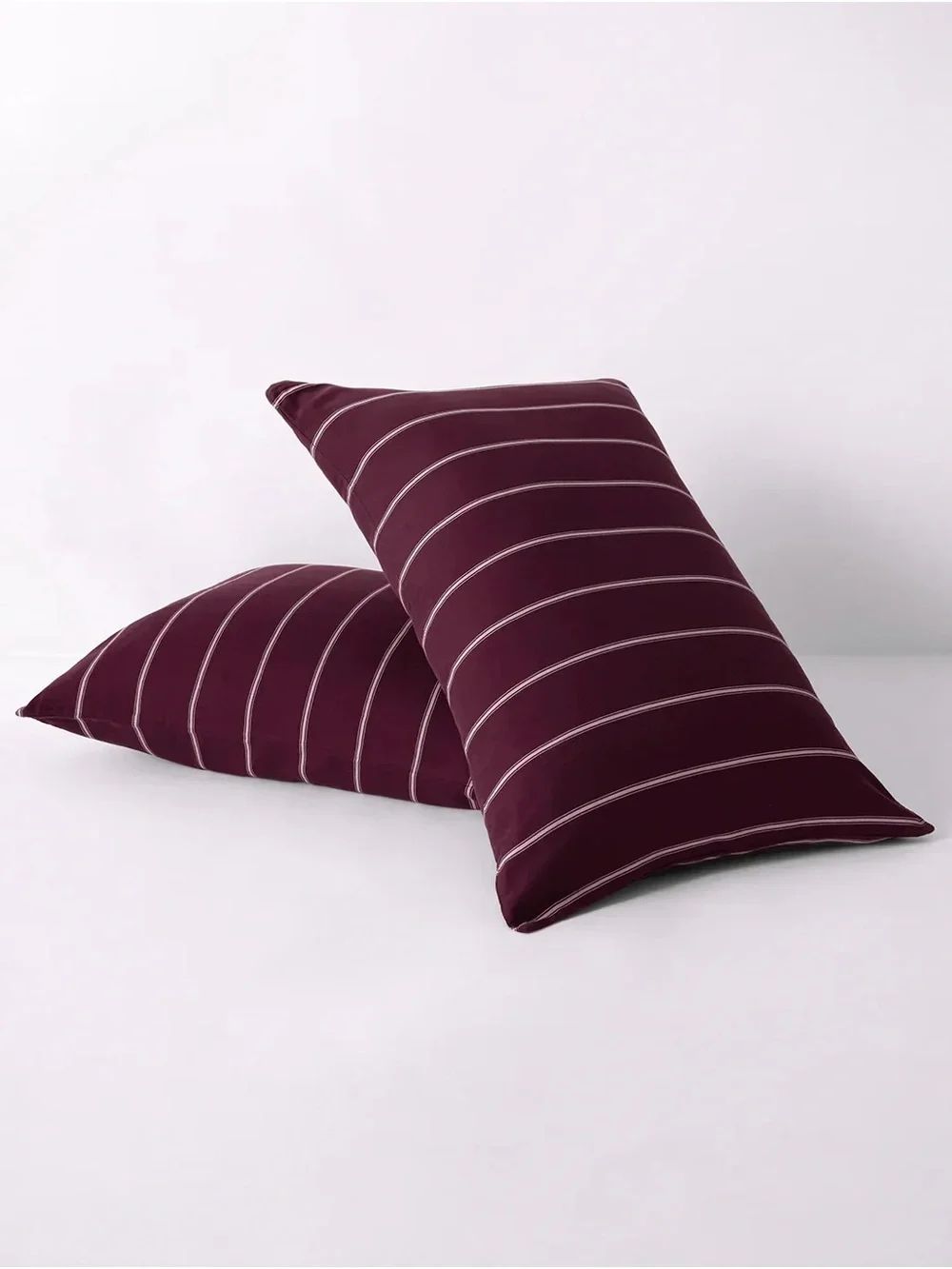 Hommey Organic Cotton Pillowcase Pair Mulberry Stripe NWT